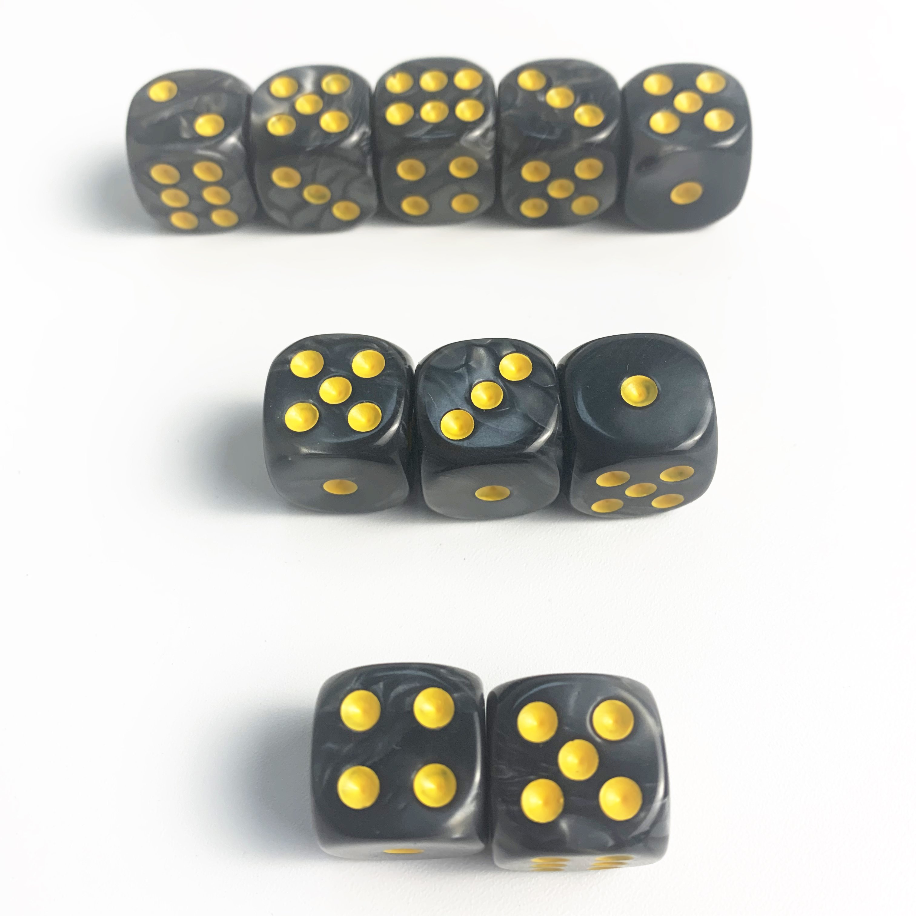 semi 16mm jade pearl colors square and round corner Regular pixel points dots pip dice acrylic dice plastic game cube