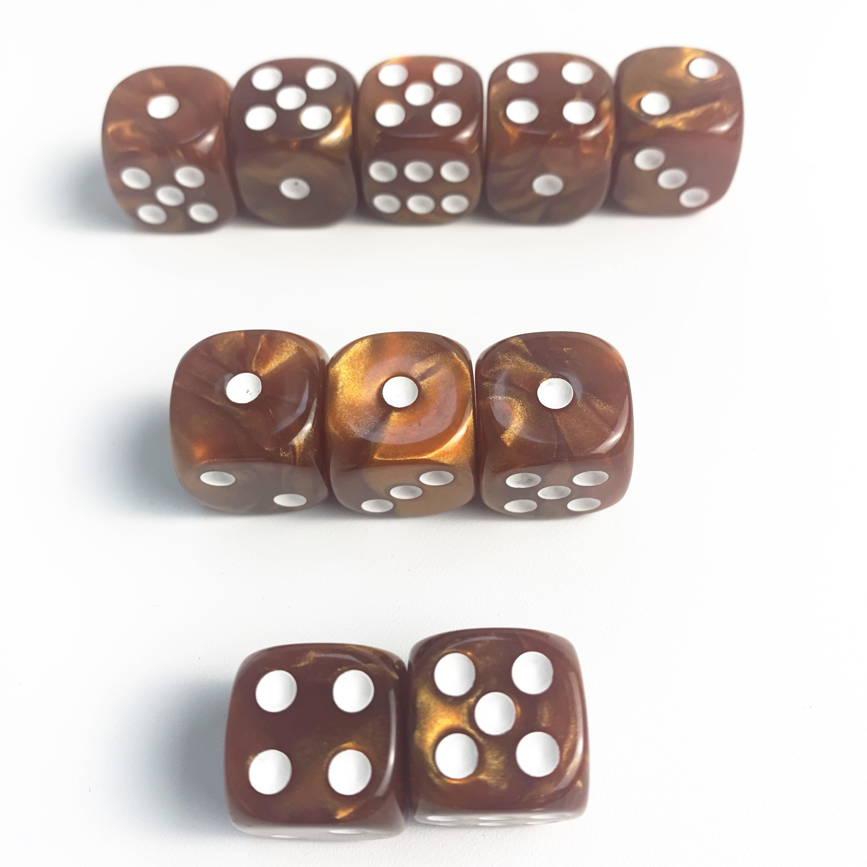 semi 16mm jade pearl colors square and round corner Regular pixel points dots pip dice acrylic dice plastic game cube