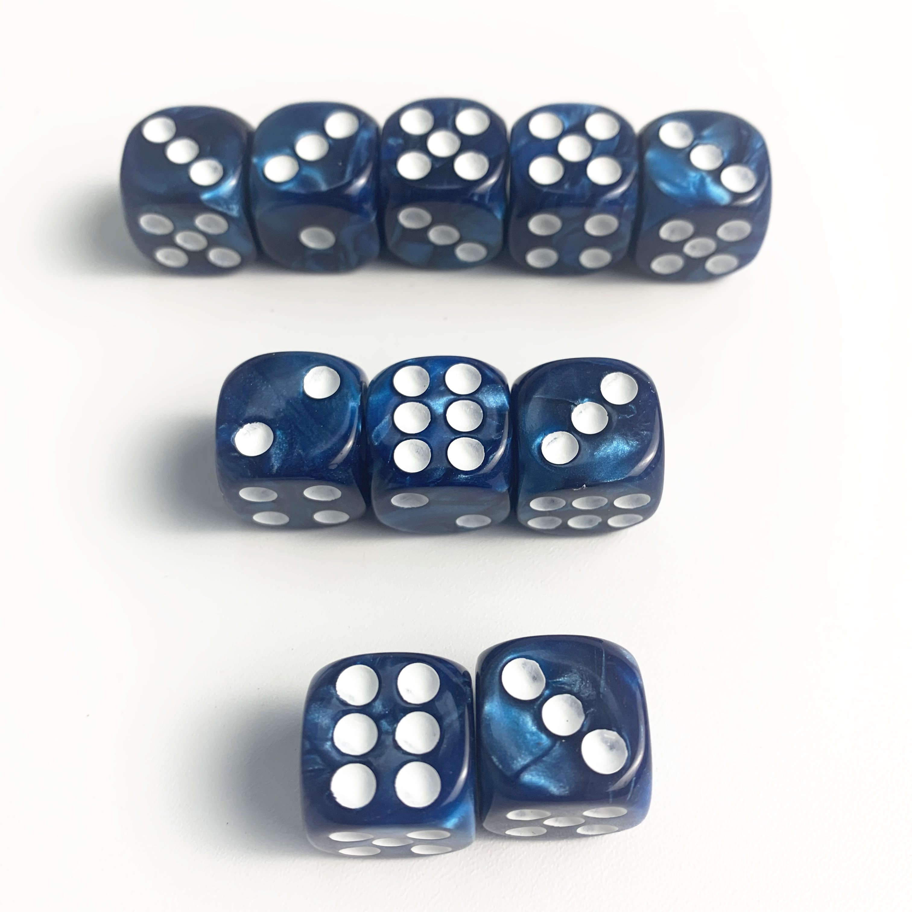 semi 16mm jade pearl colors square and round corner Regular pixel points dots pip dice acrylic dice plastic game cube