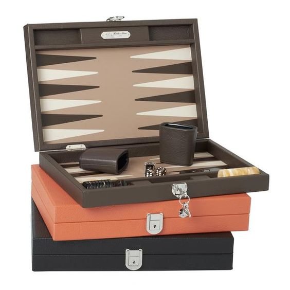 2024 Classic Leather 21in Luxury Backgammon Set Game For Kids and Adult Games Set Customized Board Game Backgammon Set