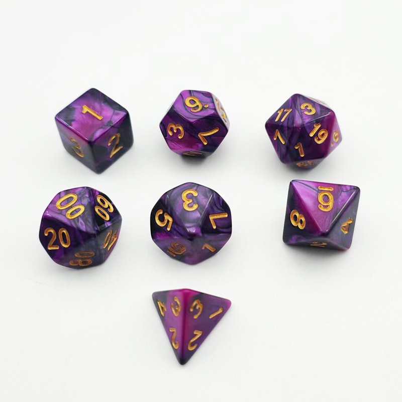 Manufacturer Wholesale Plastic Acrylic Irregular Dice Customized Logo Adult Games Cheap Dice Set of 7