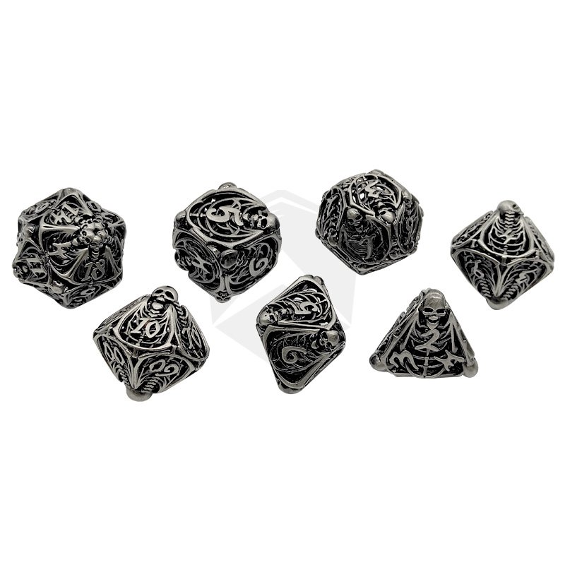 Dungeons and Dragons Metal DND Dice Set Hollow Polyhedral Dice Role Playing Dice For RPG Table Games