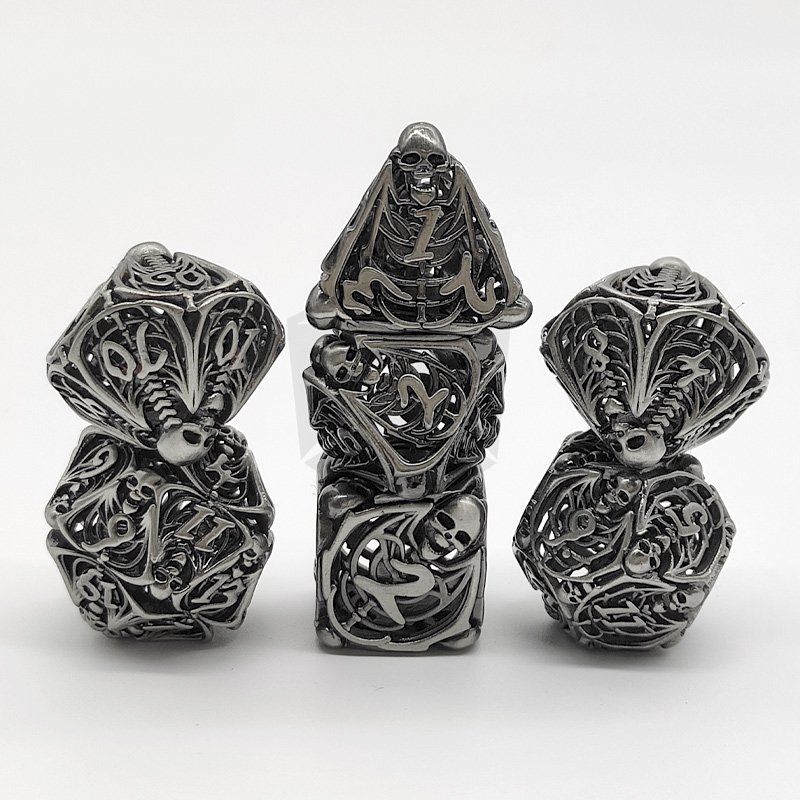 Dungeons and Dragons Metal DND Dice Set Hollow Polyhedral Dice Role Playing Dice For RPG Table Games