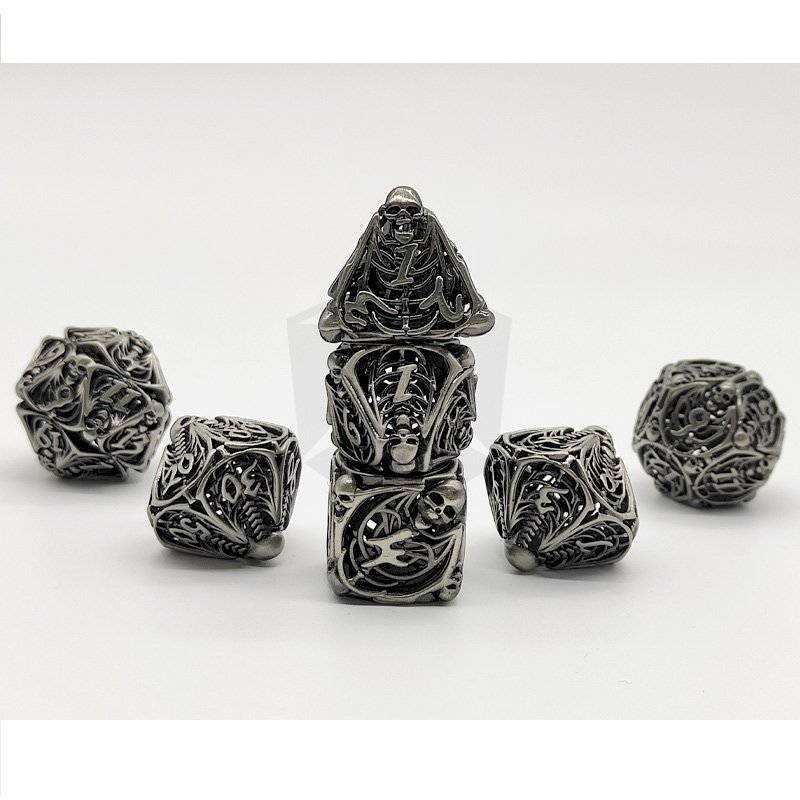 Dungeons and Dragons Metal DND Dice Set Hollow Polyhedral Dice Role Playing Dice For RPG Table Games
