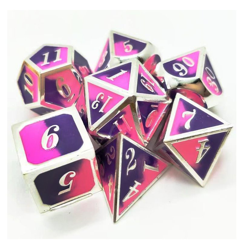Custom Wholesale Two Colors Metal Game Dice Set Bulk Polyhedral DND Dice for Dungeons and Dragons RPG Board Game