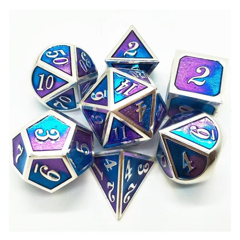 Custom Wholesale Two Colors Metal Game Dice Set Bulk Polyhedral DND Dice for Dungeons and Dragons RPG Board Game