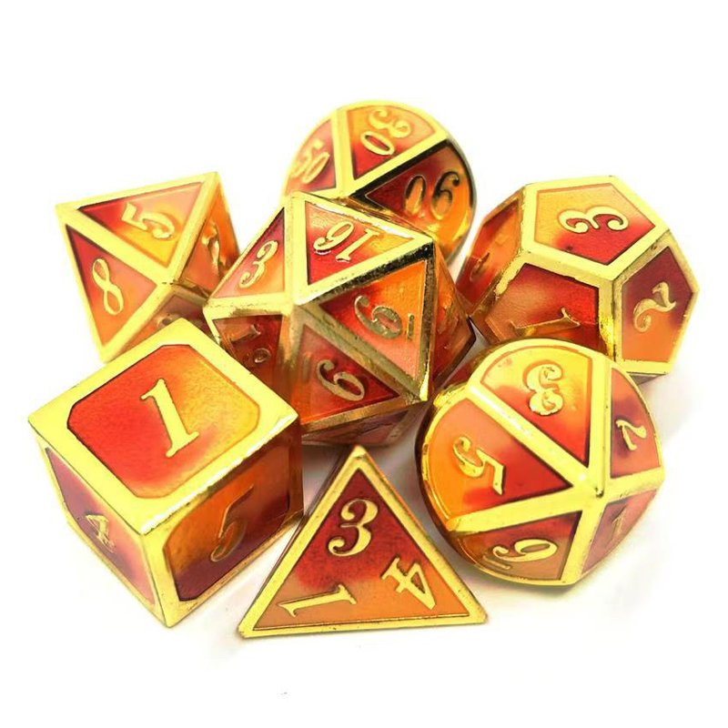 Custom Wholesale Two Colors Metal Game Dice Set Bulk Polyhedral DND Dice for Dungeons and Dragons RPG Board Game
