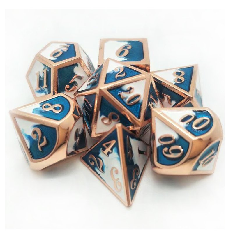 Custom Wholesale Two Colors Metal Game Dice Set Bulk Polyhedral DND Dice for Dungeons and Dragons RPG Board Game