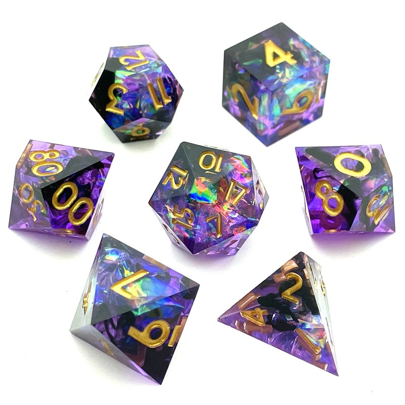 New Design Resin Dice 7 Pcs Edge Dice Factory Direct Sales