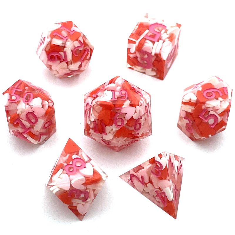 New Design Resin Dice 7 Pcs Edge Dice Factory Direct Sales