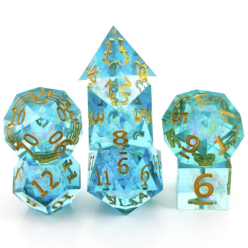 Edge Resin Polyhedral Numbers D6 D20 Dnd Rpg Dungeons & Dragons Board Game Dice Can Be Customized