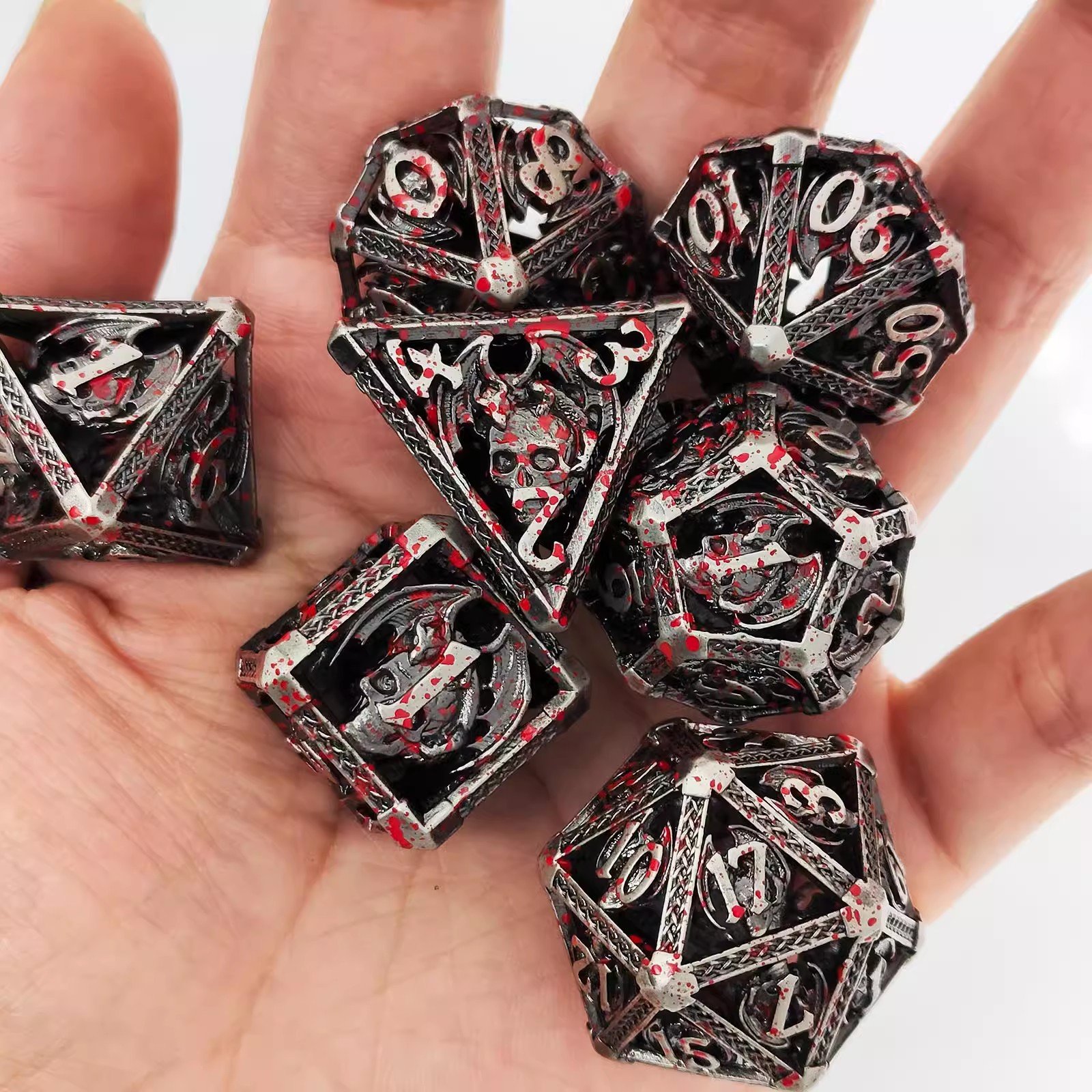 Mini Planet Metal DND Dice Set for Dungeons and Dragons Tavern Play d&d Metal Custom polyhedral RPG Christmas&Halloween Gift set