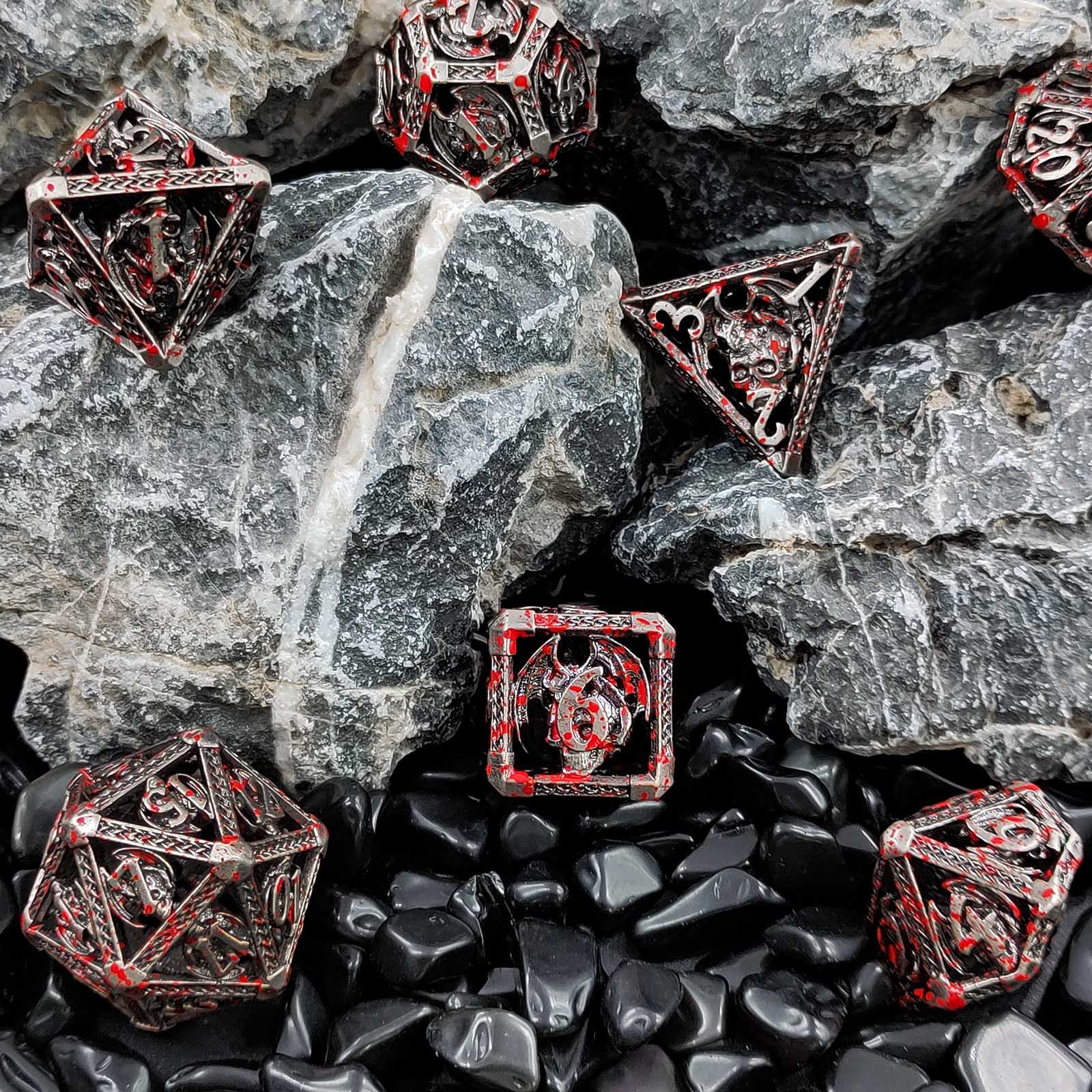 Mini Planet Metal DND Dice Set for Dungeons and Dragons Tavern Play d&d Metal Custom polyhedral RPG Christmas&Halloween Gift set