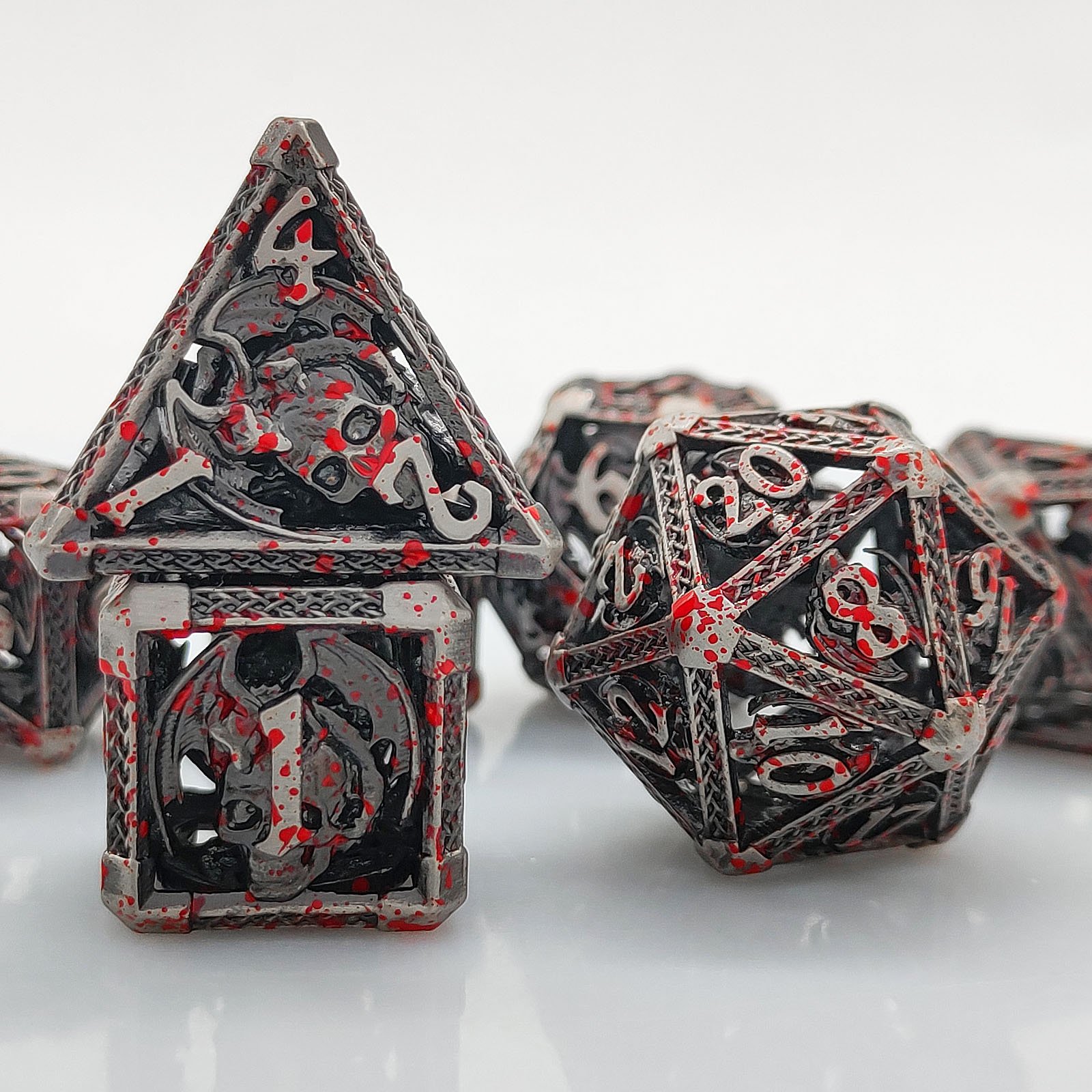 Mini Planet Metal DND Dice Set for Dungeons and Dragons Tavern Play d&d Metal Custom polyhedral RPG Christmas&Halloween Gift set