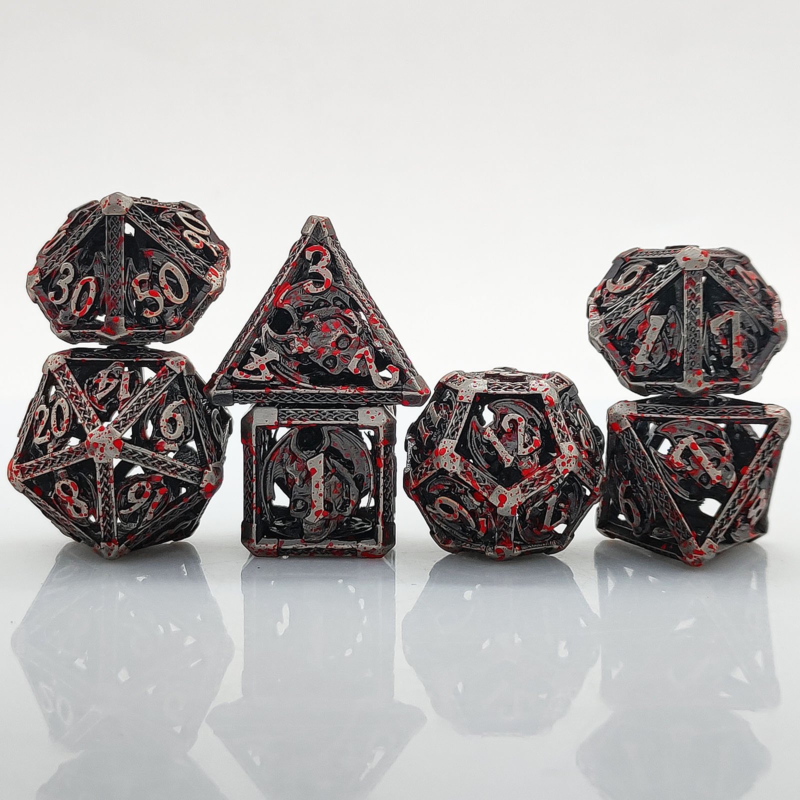 Mini Planet Metal DND Dice Set for Dungeons and Dragons Tavern Play d&d Metal Custom polyhedral RPG Christmas&Halloween Gift set
