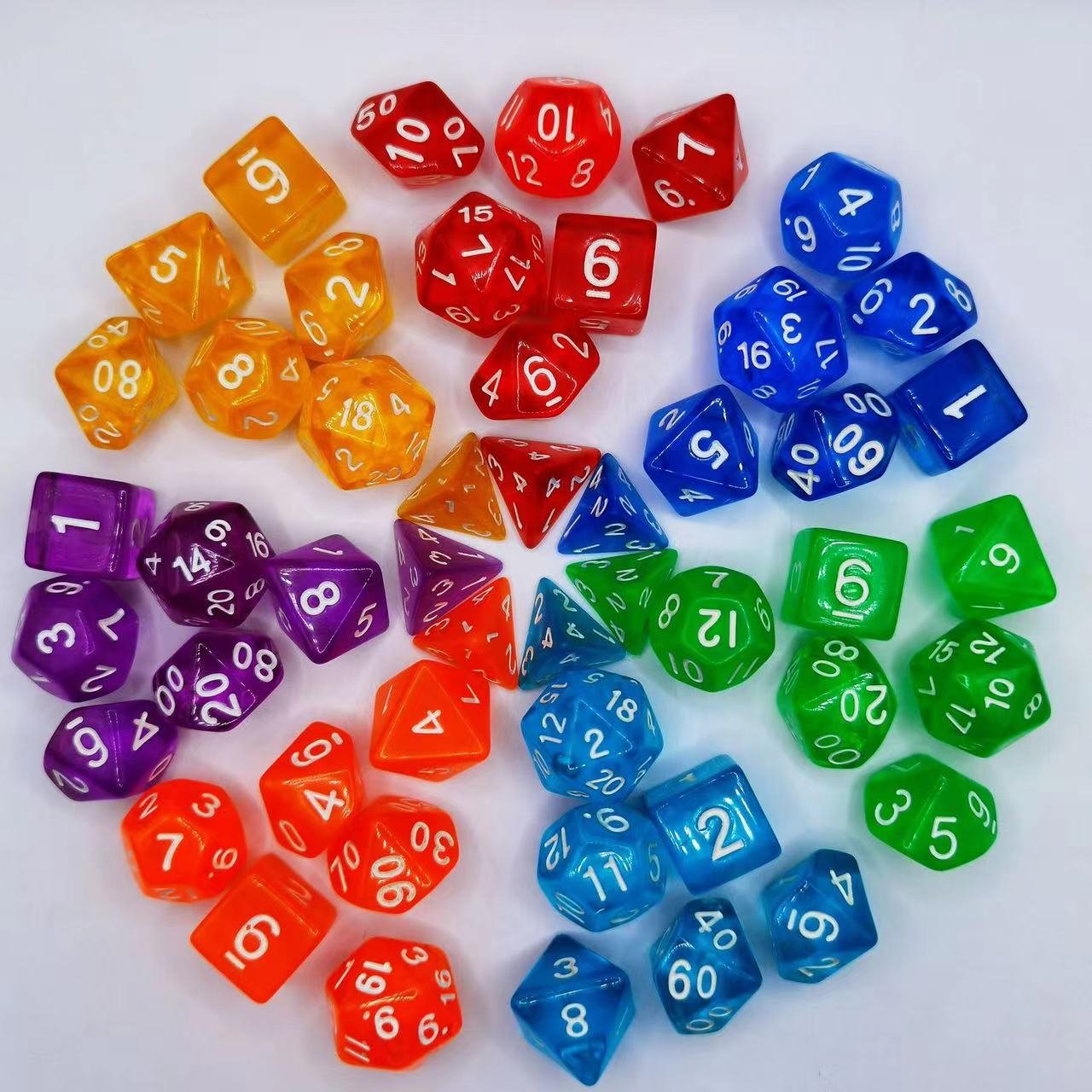 DND Dice Set transparent dice set polyhedral acrylic dice for game