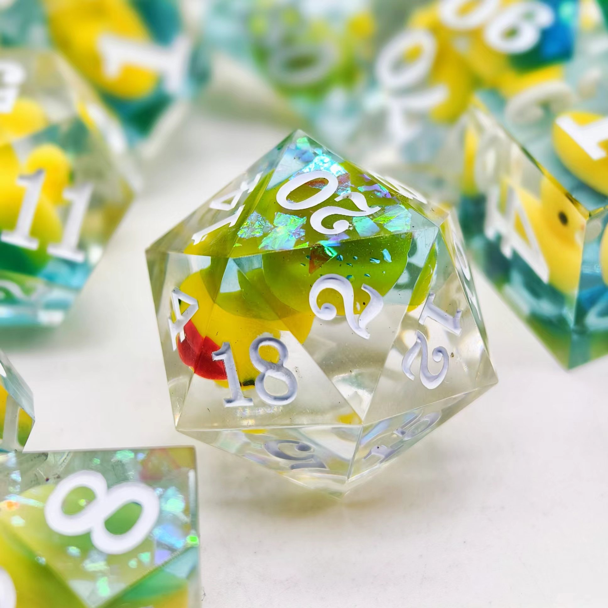 plastic acrylic resin polyhedral precision dice adult games casino number transparent poker luxury d6 16mm dice set