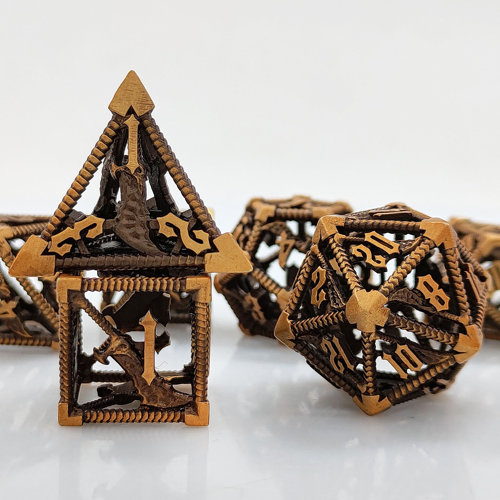 Mini Planet Metal DND Dice Set for Dungeons and Dragons Tavern Play d&d Metal Custom polyhedral RPG Christmas&Halloween Gift set