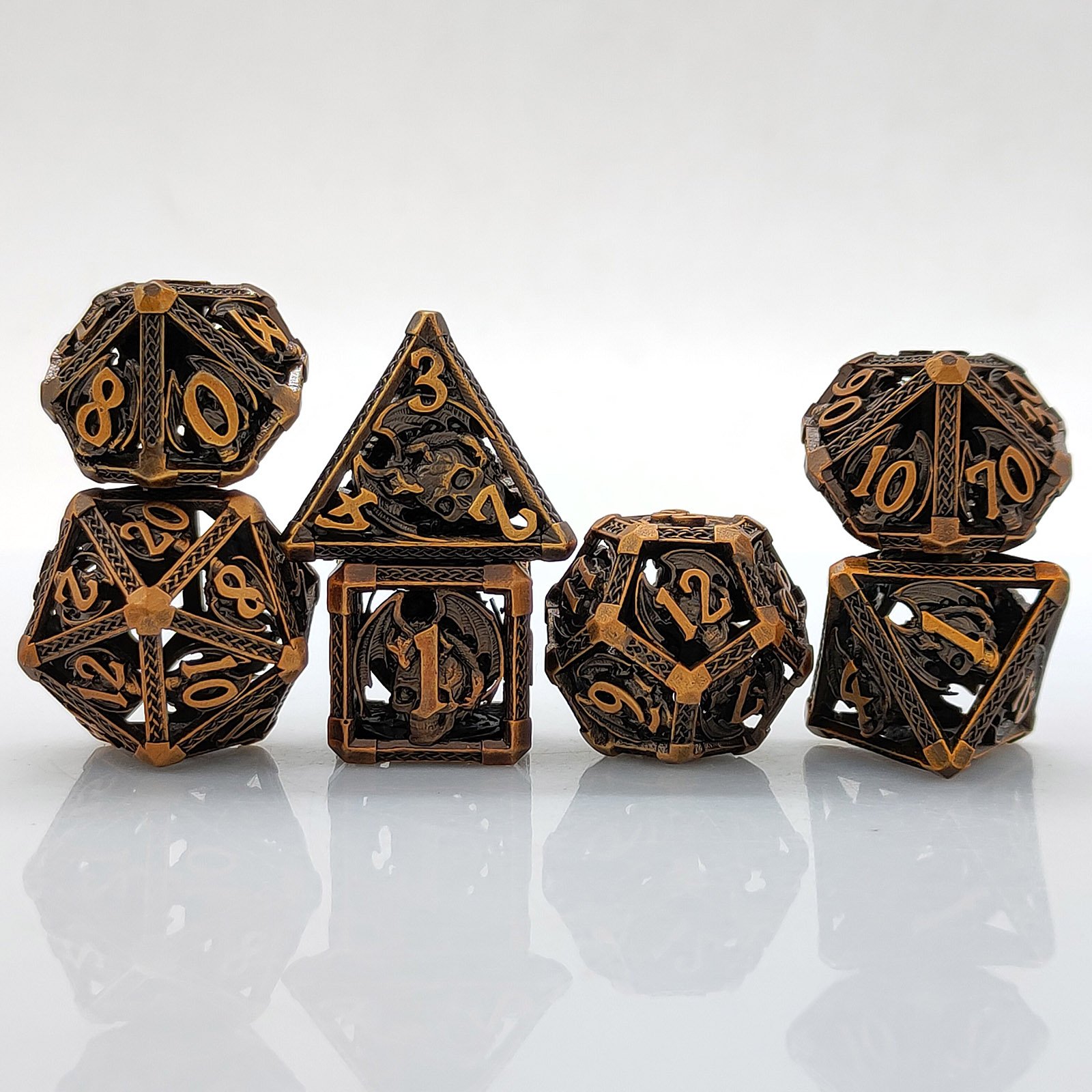 Mini Planet Metal DND Dice Set for Dungeons and Dragons Tavern Play d&d Metal Custom polyhedral RPG Christmas&Halloween Gift set