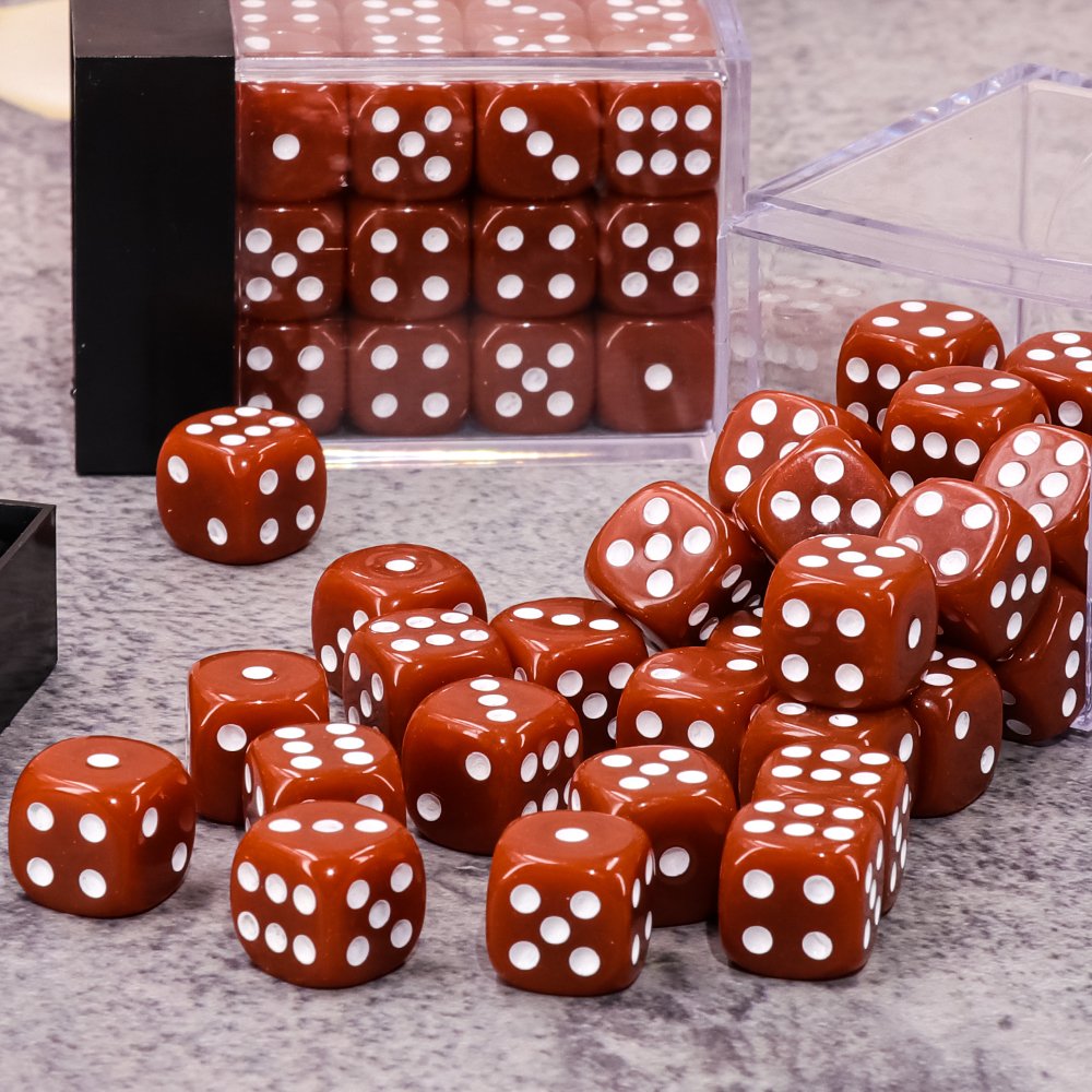 12mm 6 Sided Dice in Plastic Box Square Opaque 12mm standard Dice for RPG DND