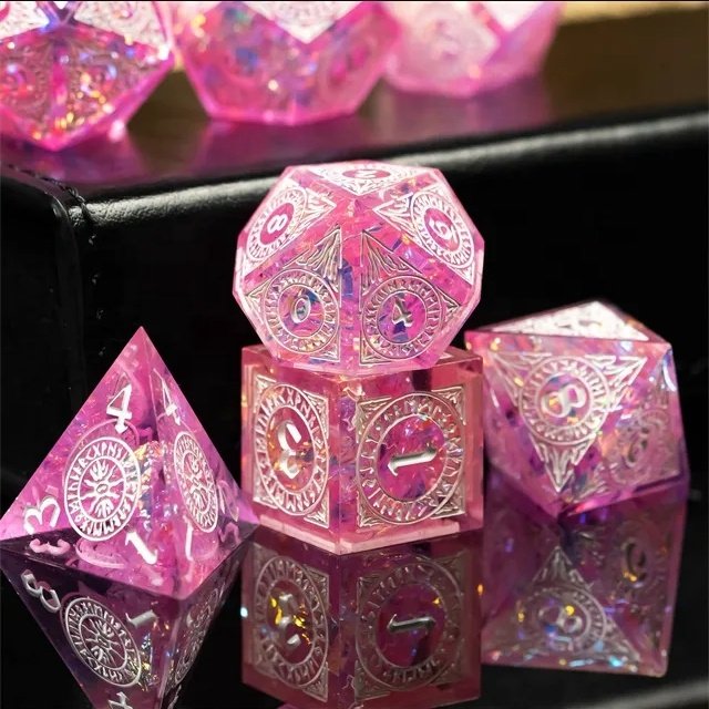 Udixi Custom Handmade Magic Circle Pattern Dice Dungeons and Dragons DND RPG board game Dice Set