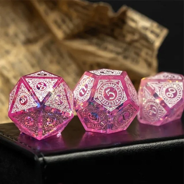 Udixi Custom Handmade Magic Circle Pattern Dice Dungeons and Dragons DND RPG board game Dice Set