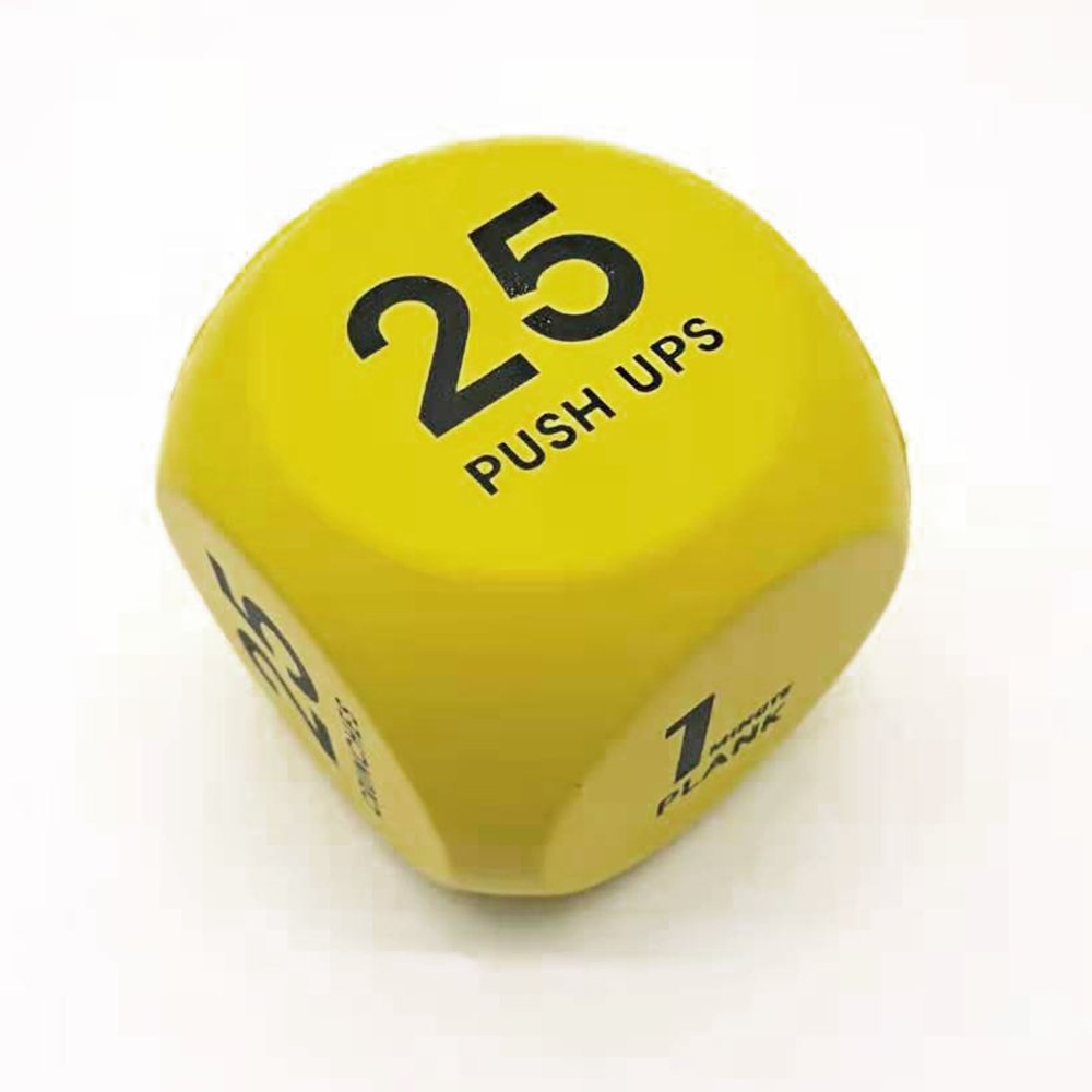 Custom 6 Sided High Quality PU Foam Yoga Exercise Dice Workout Cube Game Fitness Sport Dice Anti-stress ball for sale