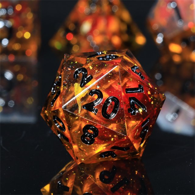 Mini Planet Wholesale Dragon and Dungeon Dice Resin Polyhedral DND 7pcs Set Sharp Edges Dice RPG board role-playing games Dice