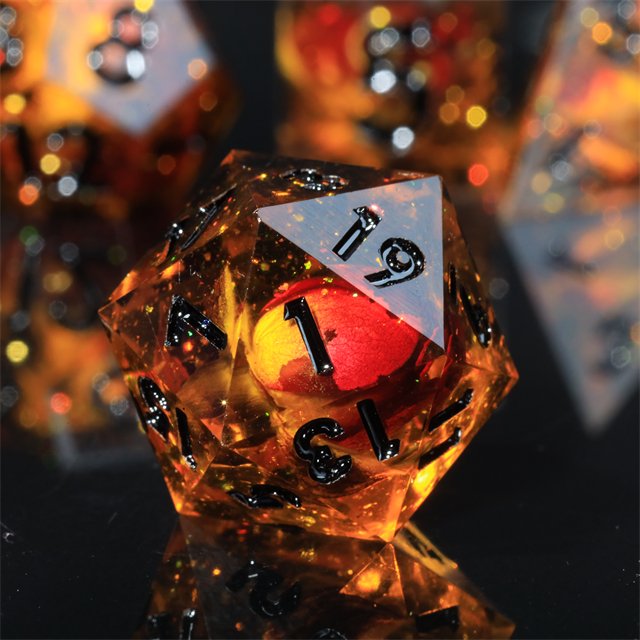 Mini Planet Wholesale Dragon and Dungeon Dice Resin Polyhedral DND 7pcs Set Sharp Edges Dice RPG board role-playing games Dice