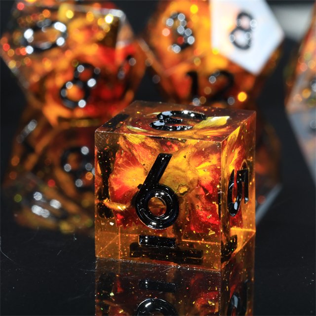 Mini Planet Wholesale Dragon and Dungeon Dice Resin Polyhedral DND 7pcs Set Sharp Edges Dice RPG board role-playing games Dice