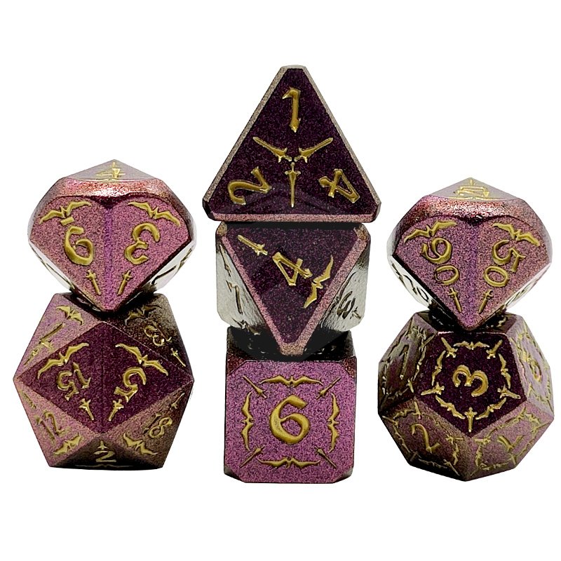 DND Dice Set Sharped Dungeons and Dragons Polyhedron D6 D20 Metal DND rpg Dice with dice bag