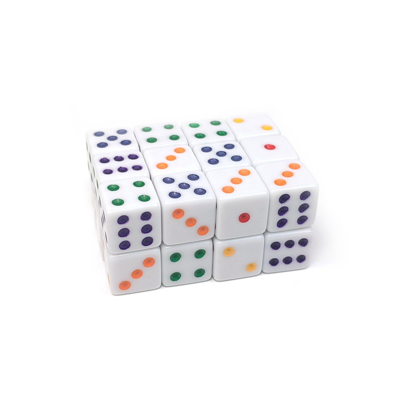 Wholesale 25mm red yellow orange green blue Right dots Angle plastic cube drinking custom logo rpg dice