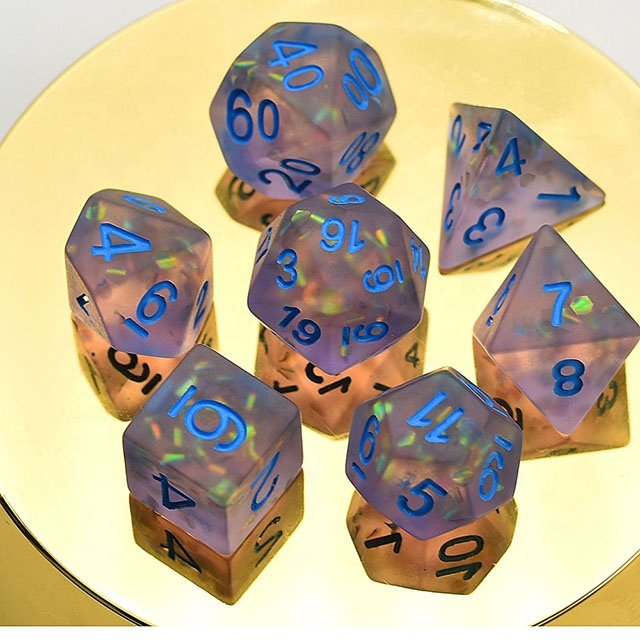 Udixi Polyhedral Plastic Custom Made 7 pc wholesale Resin Custom Logo RPG Dice Set Matt