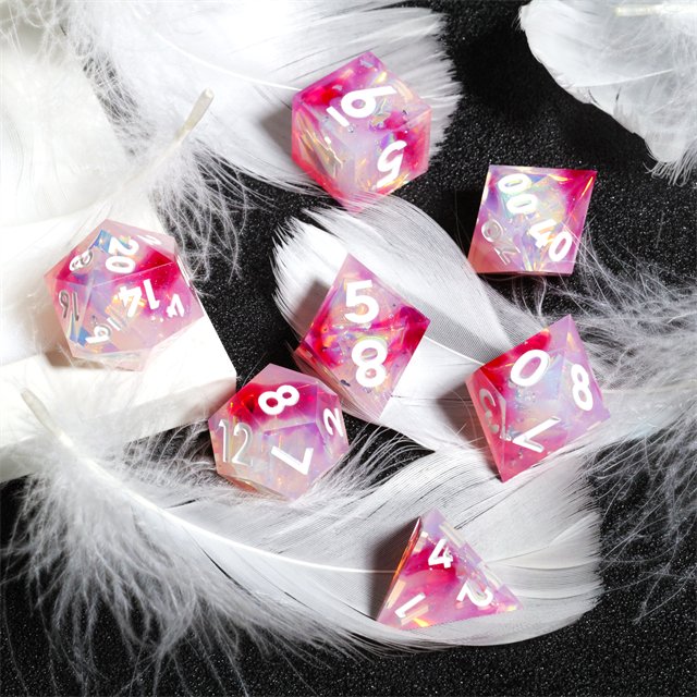 MINI PLANET Custom Resin ROSE DREAMSCAPE DND Sharp Edges Dragon and Dungeon Gift Dice Set Polyhedral Board Game RPG Game Dice