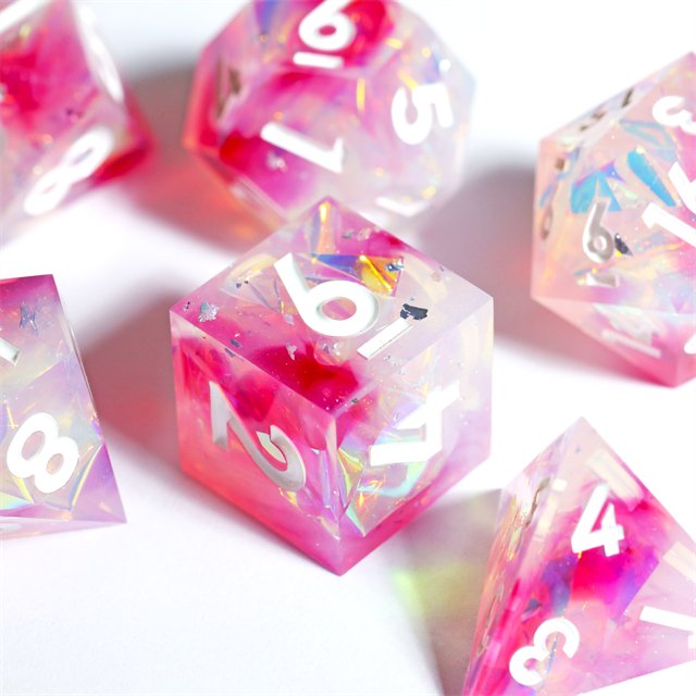 MINI PLANET Custom Resin ROSE DREAMSCAPE DND Sharp Edges Dragon and Dungeon Gift Dice Set Polyhedral Board Game RPG Game Dice