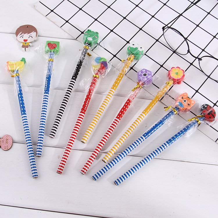 Children's cartoon with eraser Pencil Creative HB Cute Animal pencil for elementary school students Pencils
