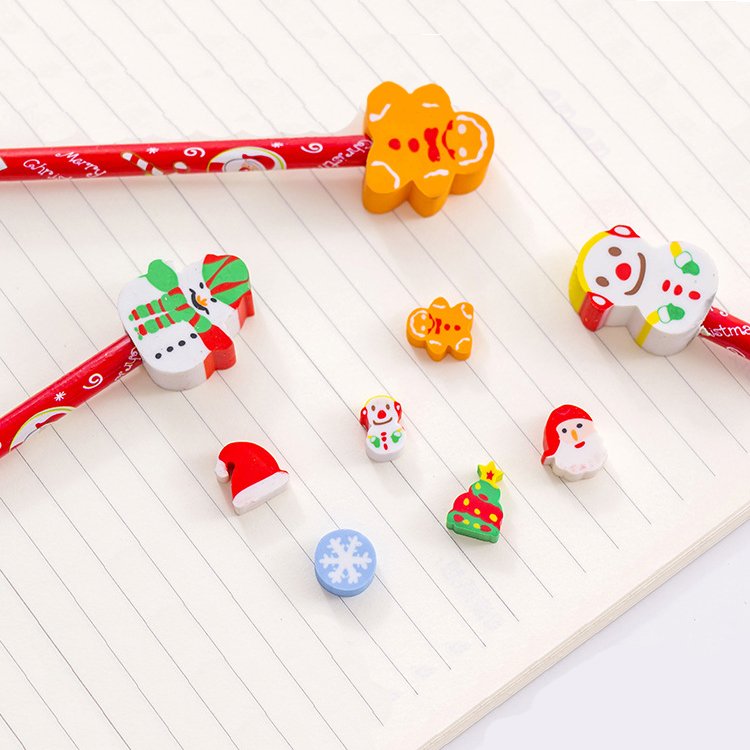 Christmas TPR mini eraser kids use pencil cute kawaii eraser for children