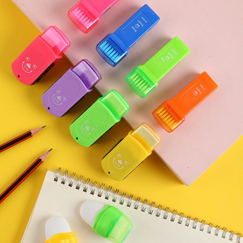 Creative Single Hole Pencil Sharpener Eraser Two In One Multifunctional Office Stationery Mini Cute School Supplies