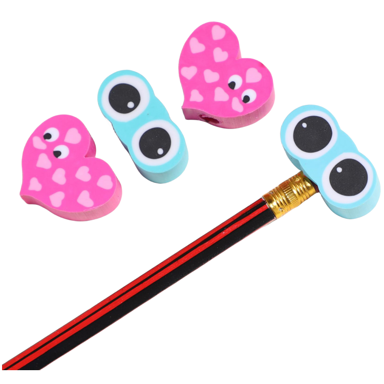 factory new Custom Cartoon Rubber Head Erasers Topper Pencils eraser for kids