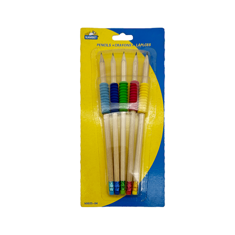 New Design Eco-Friendly Standard Pencils 2B HB with Comfortable Grip Pack of 5 Standard-Length 2B HB Pencils