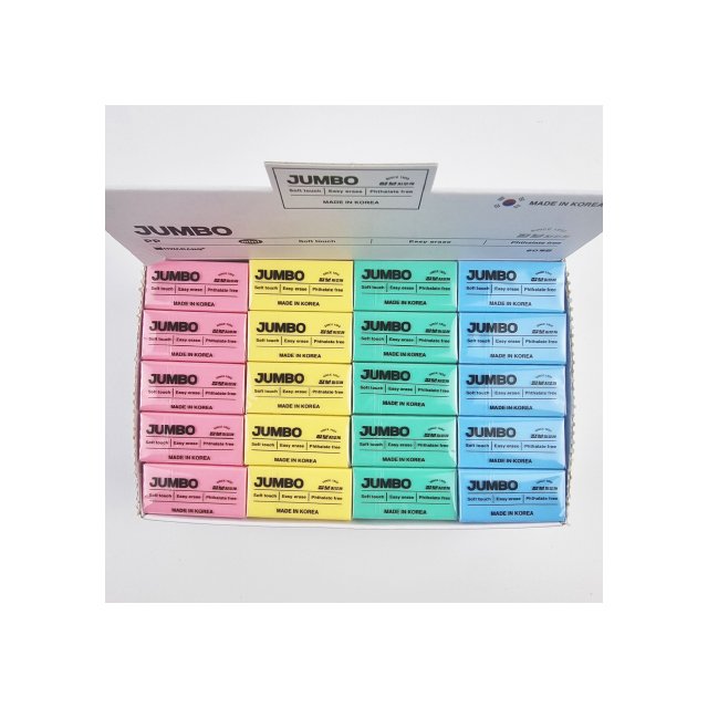 JUMBO PP Color Soft eraser Children's rubber KOREA STATIONERY UPGRADED ERASER professional