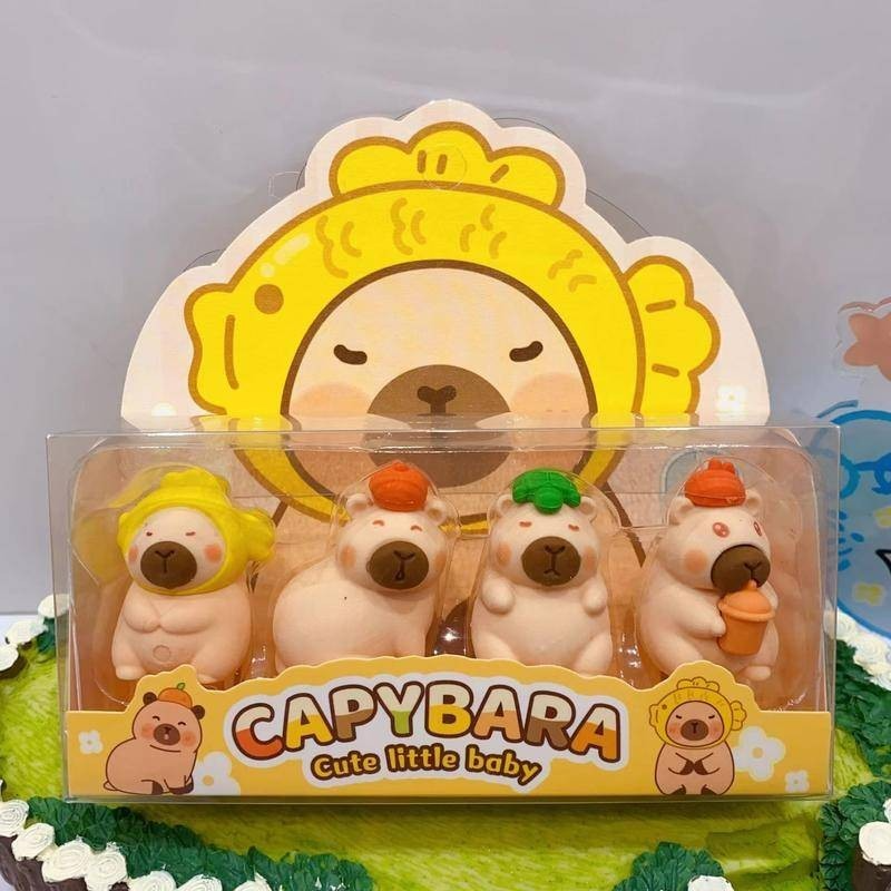 1 Box Capybara Erasers Set Cartoon Rubber Pencil Eraser for Kids School Student Stationery gift