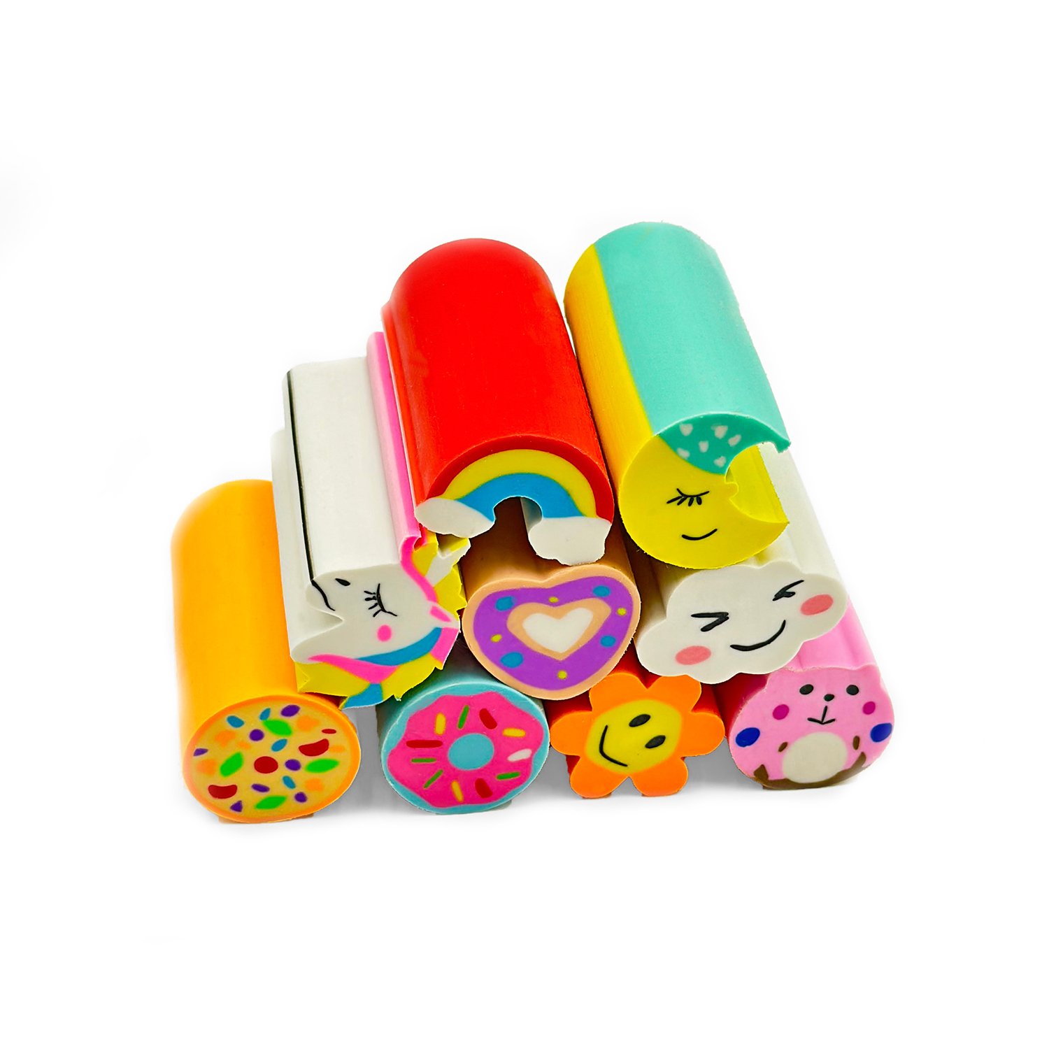 rainbow shape eraser for children Cute animal vegetables eraser 3D erasers for kids