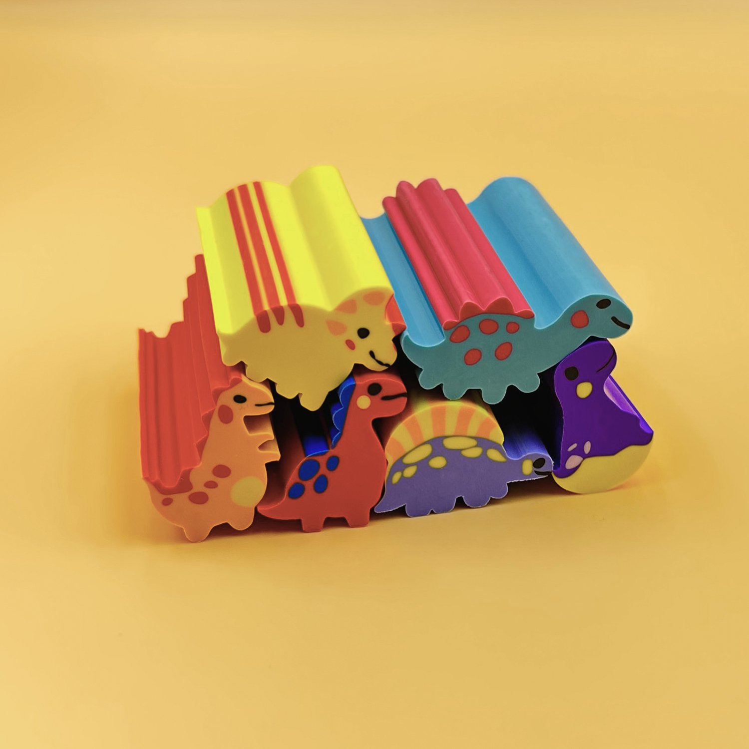 rainbow shape eraser for children Cute animal vegetables eraser 3D erasers for kids