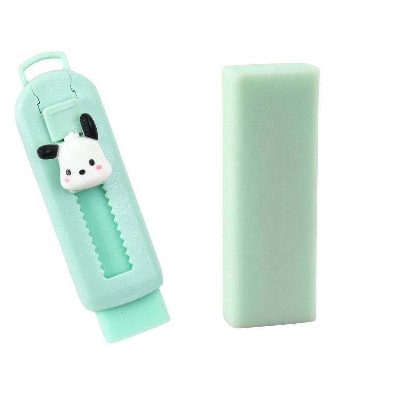 Hot Sale Pencil Eraser Cute Design Children's Pencil Erasers Retractable Eraser With Plastic Cover For Sale