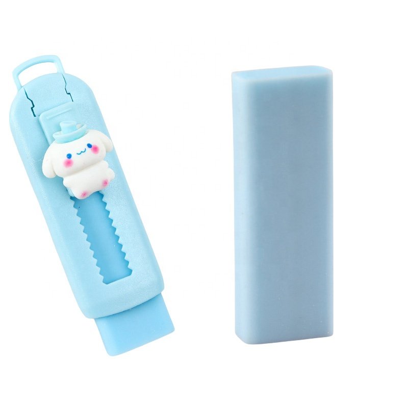 Hot Sale Pencil Eraser Cute Design Children's Pencil Erasers Retractable Eraser With Plastic Cover For Sale