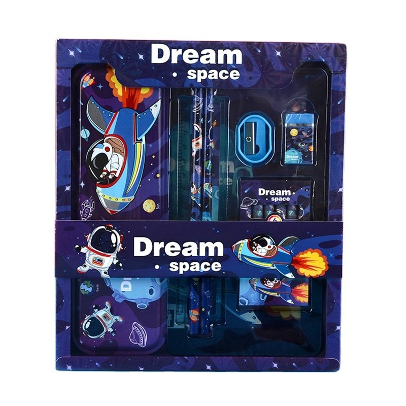 Cartoon pencil set Creative stationery children's prize student stationery set gift box primary school student supplies 5 piece