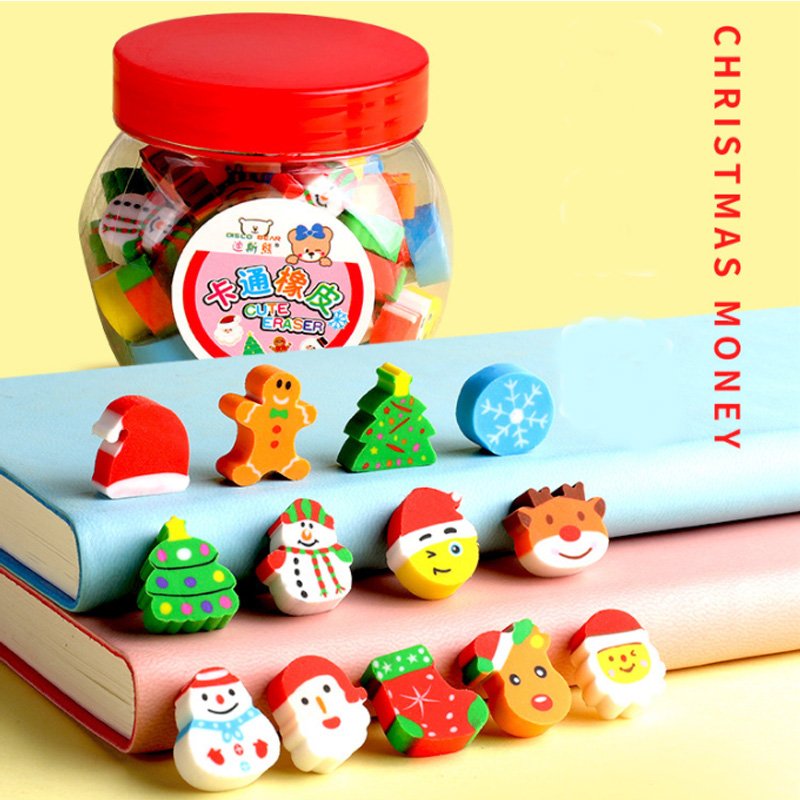 Soododo Promotion Custom Shape Mini Kids 3D Animal Erasers Rubber Cute Eraser 50pcs Pack Set Cake Animal Fruit Eraser