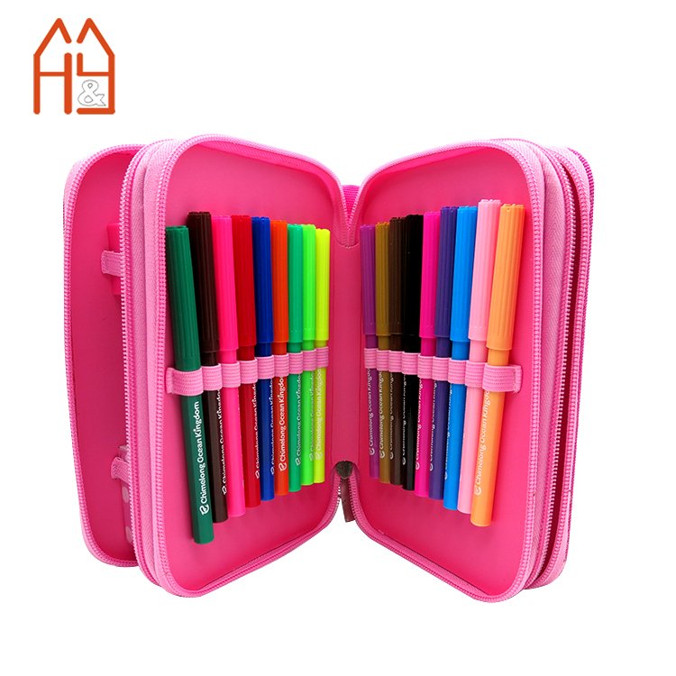 Student Stationery Set Funny School Pencil bag set 3 layer pencil case stationery kit for promotion