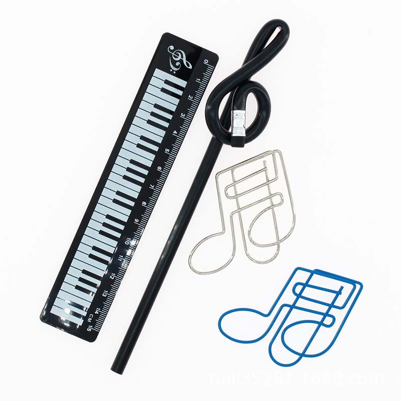 School Writing Stationery Children's Drawing Pencil New Musical Shape Design Wooden HB Pencil With Eraser